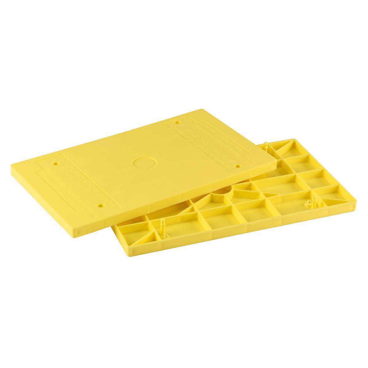 PREMISE WIRING Wiring Device-Kellems ScrubShield® 24GEXTENDCAP2PK Pre-Pour Rectangular Standard Extender Cap, For Use With CFB2 and CFB4 Series Concrete Floor Boxes, 1/2 in Raise Stackable, 2 and 4 Gang, Yellow