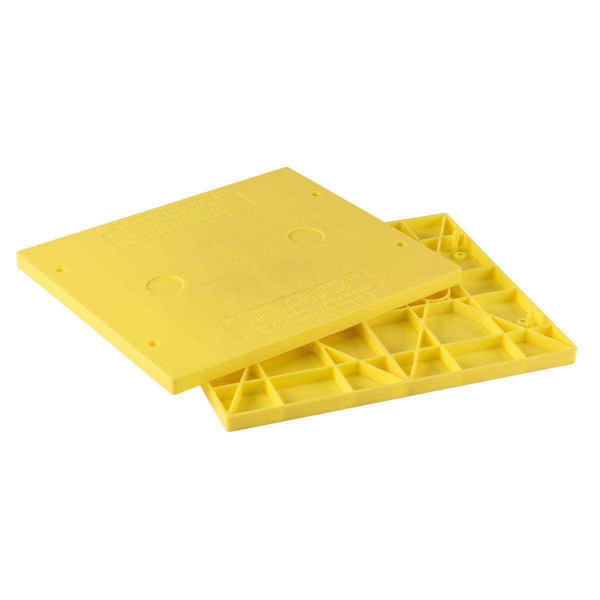 PREMISE WIRING Wiring Device-Kellems ScrubShield® 610GEXTENDCAP2PK Pre-Pour Rectangular Standard Extender Cap, For Use With CFB6 and CFB10 Series Concrete Floor Boxes, 1/2 in Raise Stackable, 6 and 10 Gang, Yellow