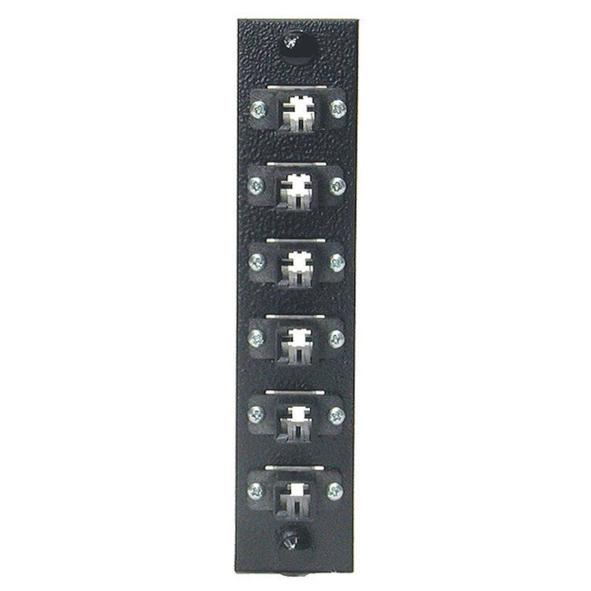 Wiring Device-Kellems OptiChannel™ FSPMTRJ6 6-Port Loaded Duplex Standard Fiber Adapter Panel, MTRJ End A, MTRJ End B,) 125 um Multi-Mode Fiber