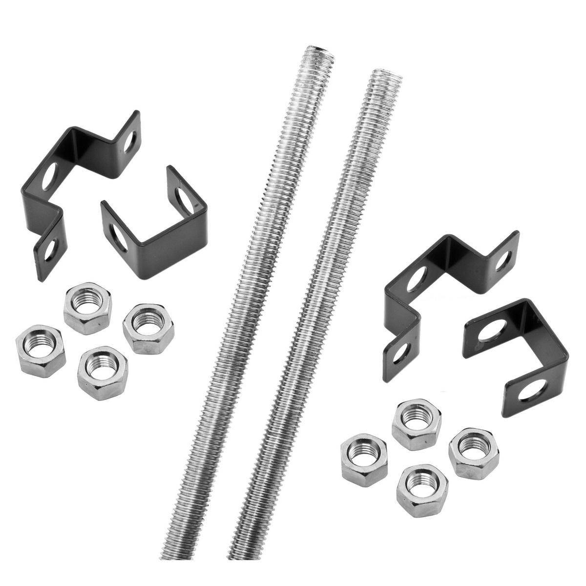PREMISE WIRING NEXTFRAME® HLCMK Heavy Duty Ceiling Mounting Kit, For Use With NEXTFRAME® Hang Ladder From Ceiling, 1-1/2 in H x 3/8 in W Stringer, 9 in Rung Spacing, Steel, Black