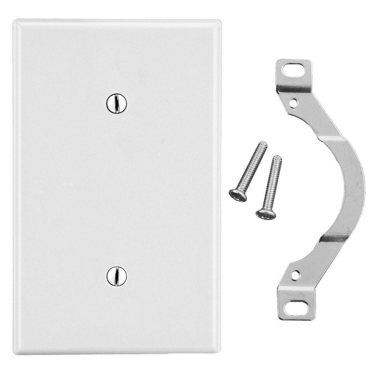 PREMISE WIRING P14W Non-Metallic Standard Blank Wall Plate with Pre-Inserted Captive Screw, 1 Gangs, 2.88 in W x 4.63 in H, Polycarbonate Thermoplastic, White