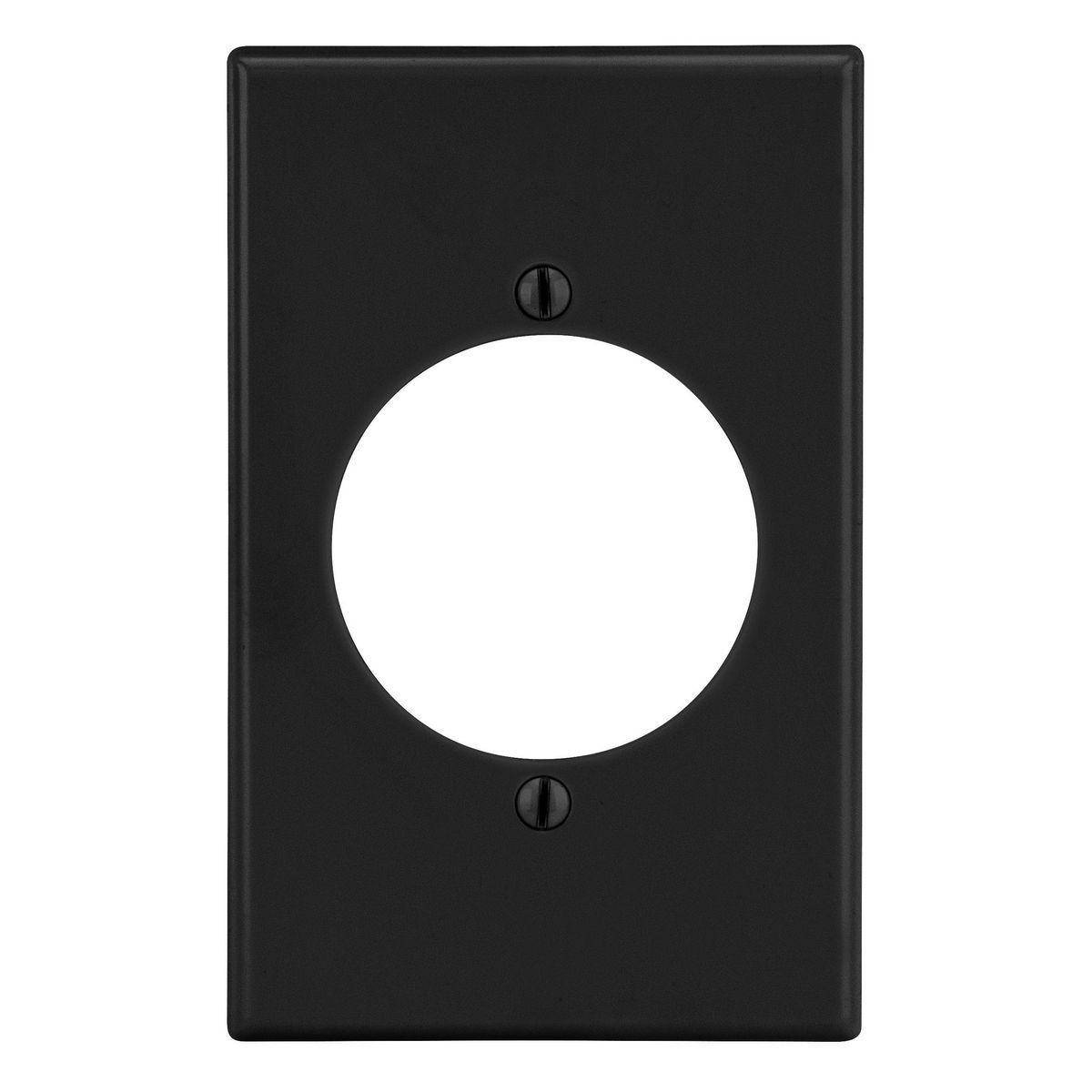 EATON Arrow Hart™ PJ724BK Medium Size Receptacle Wall Plate, 1 Gangs, Mid, Polycarbonate, Black