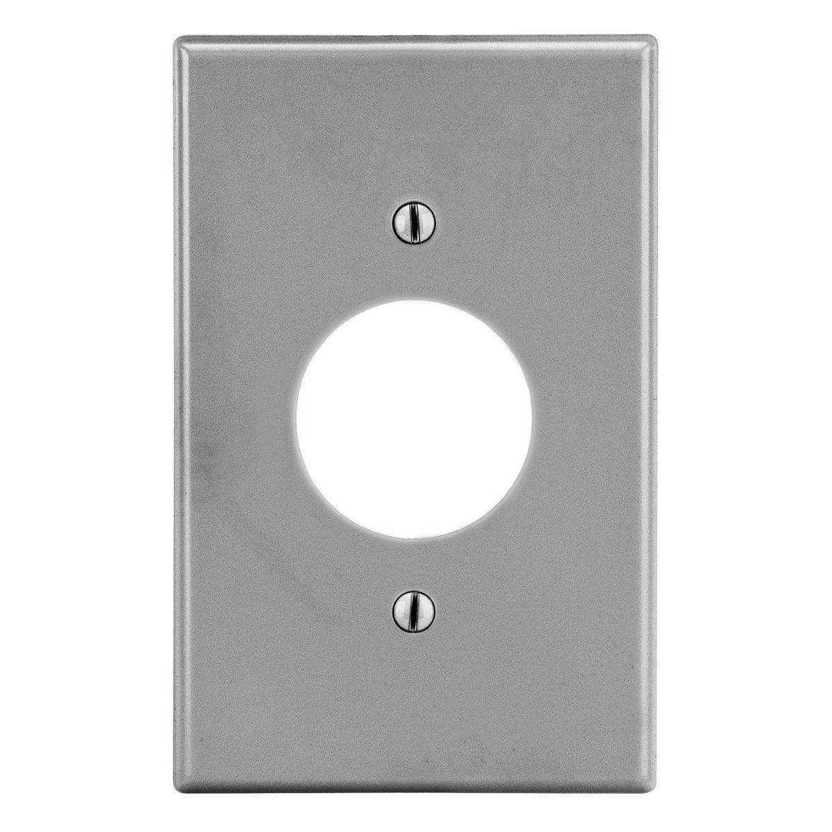 EATON Arrow Hart™ PJ7GY PJ Series Mid-Sized Power Outlet Wall Plate, 1 Gangs, 3.12 in W x 4.87 in H, Polycarbonate/Thermoplastic, Gray