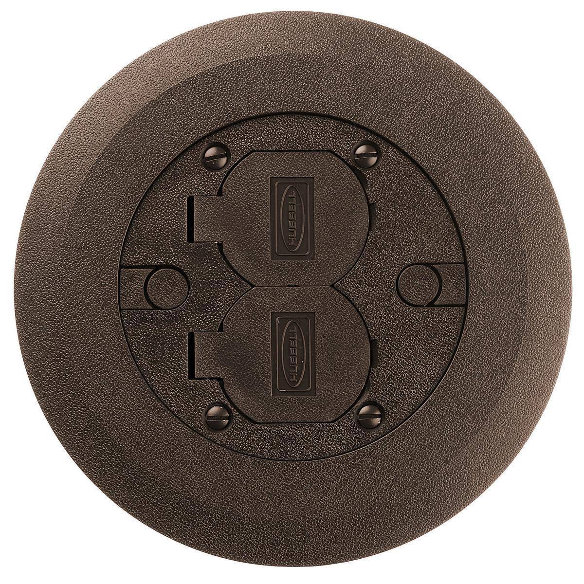 PREMISE WIRING PFBCBRA Duplex Multi-Service Non-Metallic Round Single Standard Cover Flange Assembly, 6-1/4 in Dia, Thermoplastic ABS