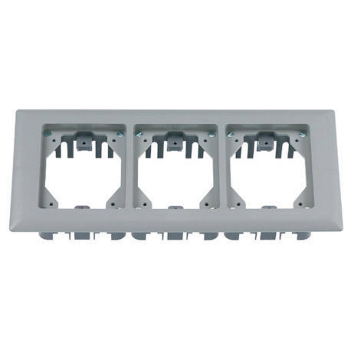 Wiring Device-Kellems PFBRFGY3 3-Gang Molded Standard Carpet Flange, 6 in L, PVC