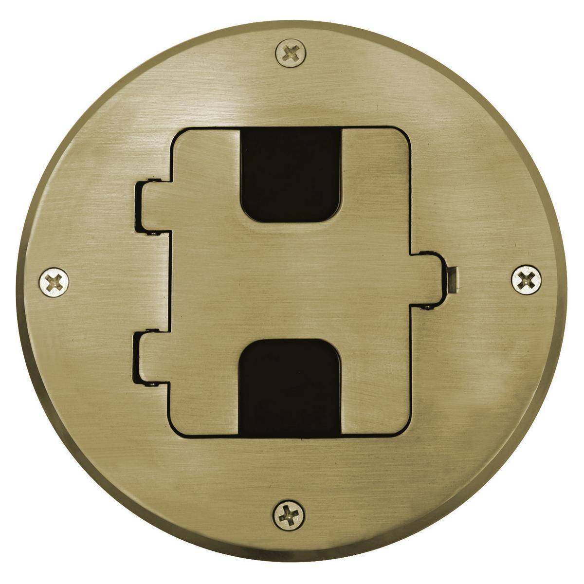 PREMISE WIRING tradeSELECT® RF509BR Semi-Adjustable Standard Flush Fit Cover, Brass