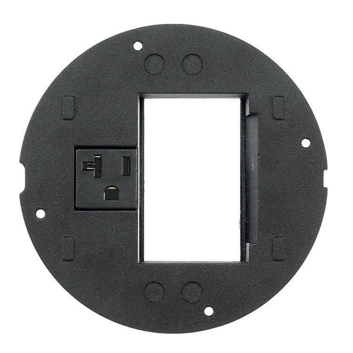 Wiring Device-Kellems SystemOne S1SP3IM Standard Fire-Rated Poke-Through Sub Plate, 5.36 in Dia, 6.26 in L, Cast Aluminum
