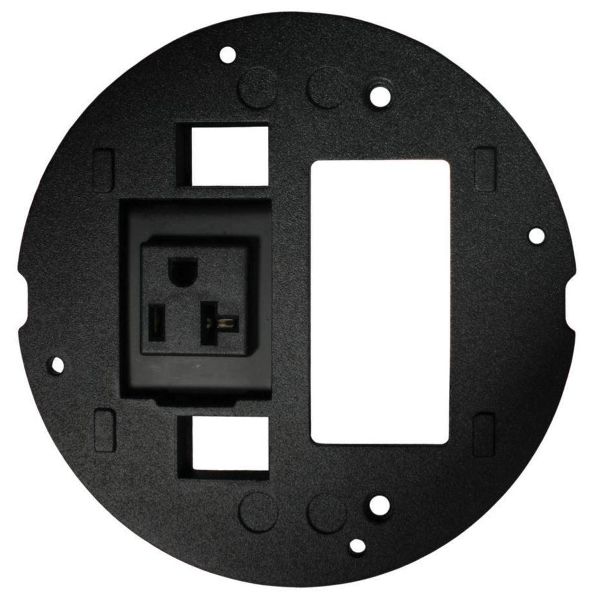PREMISE WIRING S1SPAMM20 Fabricated Standard Sub-Plate With (1) Decorator Opening/(2) Keystone Jack Openings, 5.36 in Dia, 6.26 in W, Composite