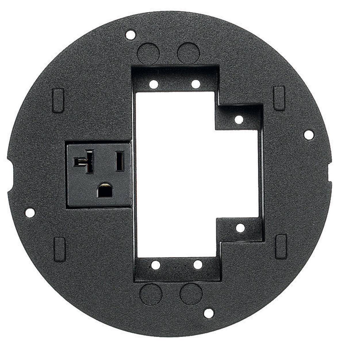 Wiring Device-Kellems SystemOne S1SPEXT2 Standard Fire-Rated Poke-Through Sub Plate, 5.36 in Dia, 6.26 in L, Cast Aluminum