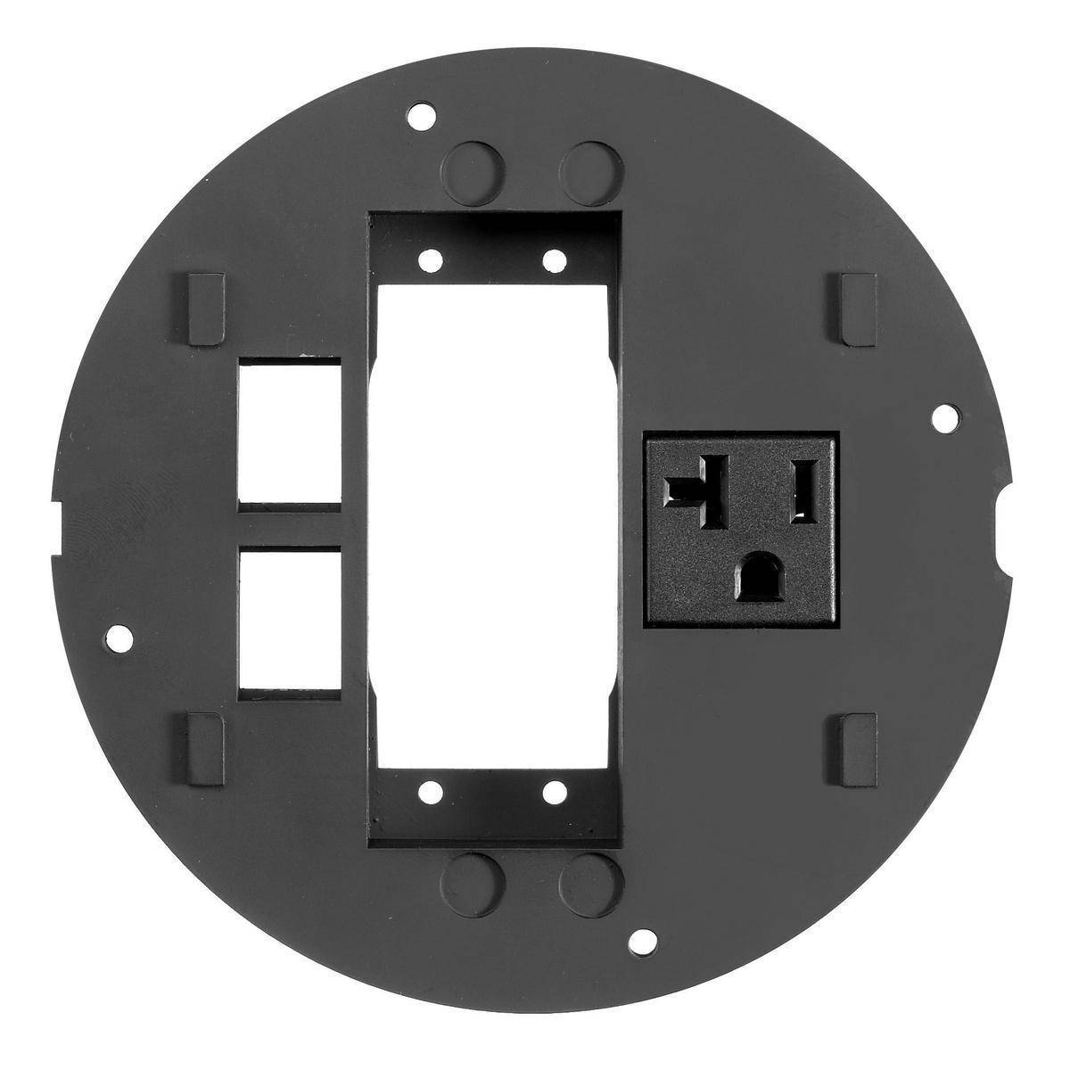 Wiring Device-Kellems SystemOne S1SPEXT4 Standard Fire-Rated Poke-Through Sub Plate, 5.36 in Dia, 6.26 in L, Cast Aluminum