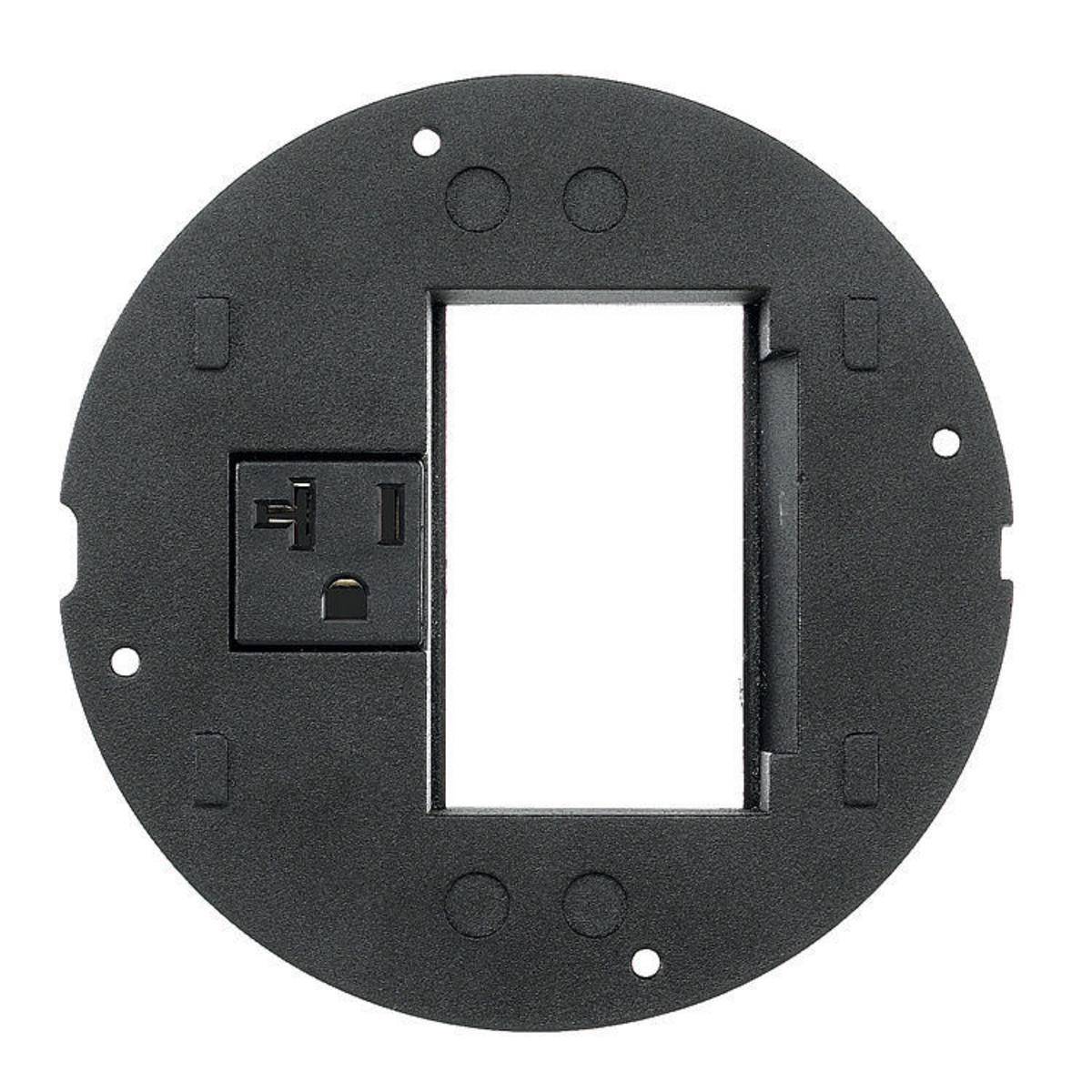 Wiring Device-Kellems SystemOne S1SPORT Standard Fire-Rated Poke-Through Sub Plate, 5.36 in Dia, 6.26 in L, Cast Aluminum
