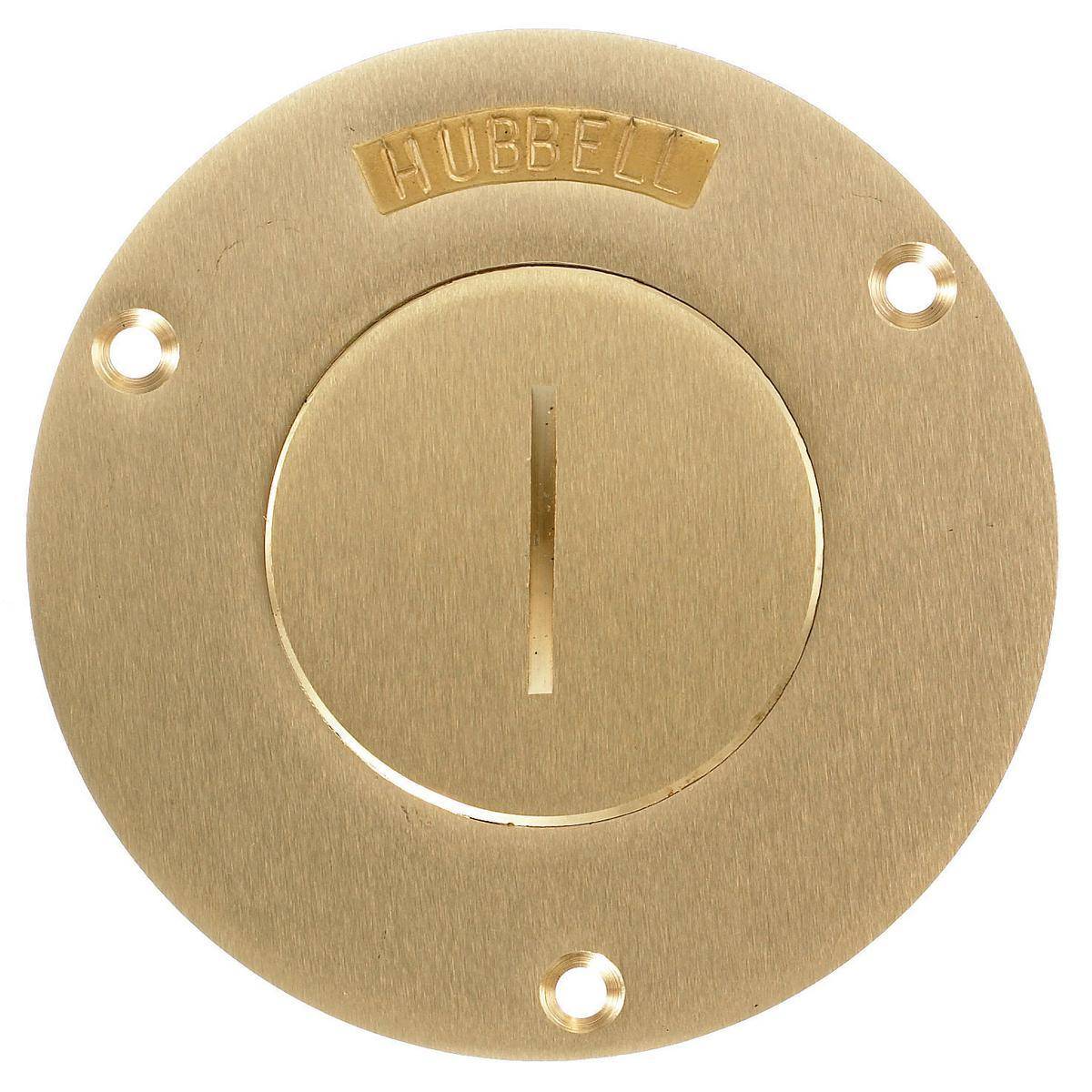 PREMISE WIRING S2925 1-Gang Round Standard Floor Box Cover, 3.88 in Dia, Brass