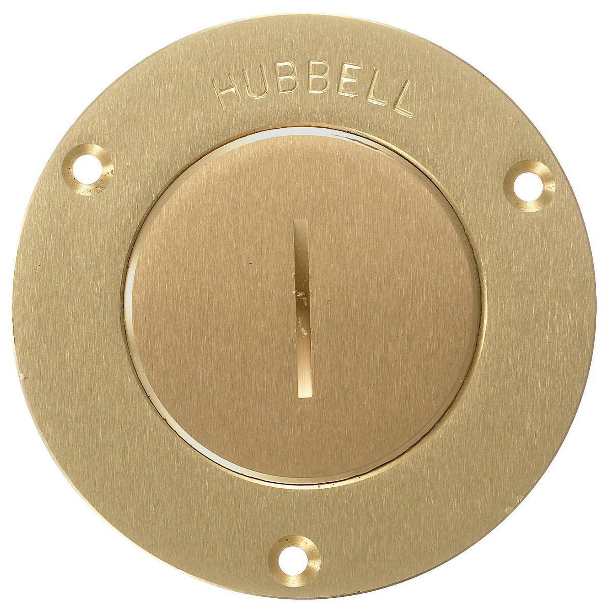 PREMISE WIRING S3525 Machined Standard Floor Box Cover, 3.88 in Dia, Brass