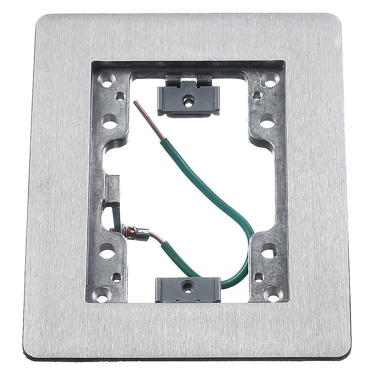 PREMISE WIRING SA3083W 1-Gang Flat Machined Rectangular Standard Floor Flange, 6 in L, Aluminum