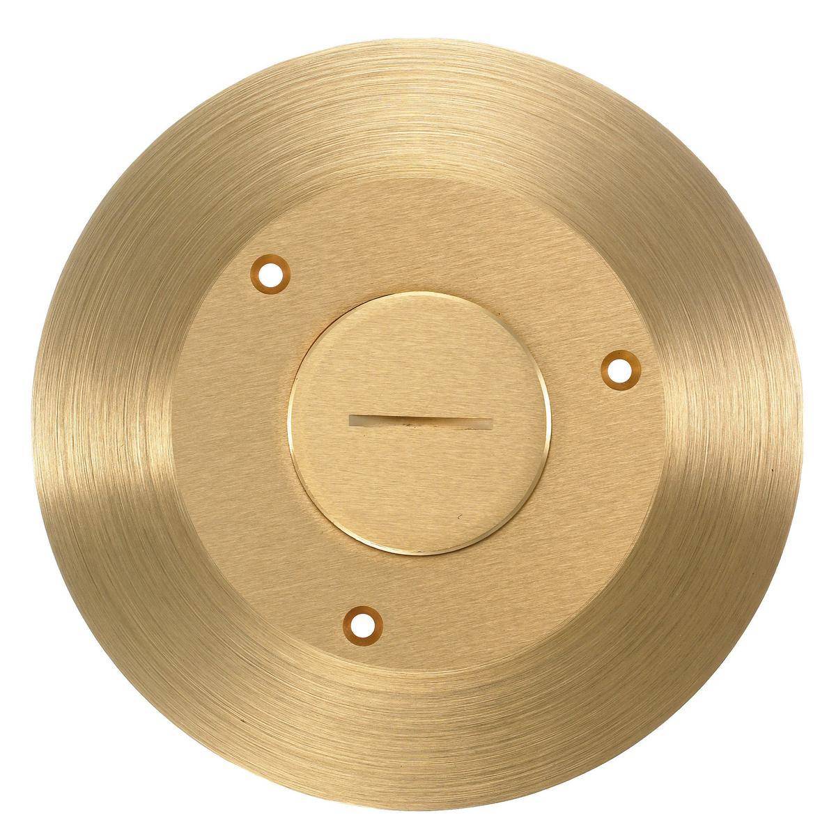 PREMISE WIRING SF2925 Combination Round Standard Cover and Flange, 6-1/4 in Dia, 6-1/4 in L x 6-1/4 in W, Brass