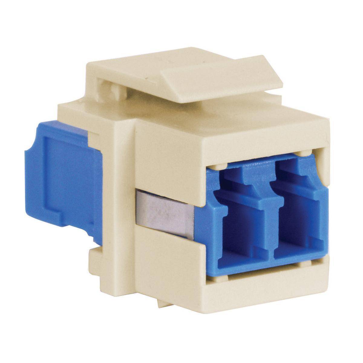 PREMISE WIRING OptiChannel™ SFFLCSBEEI Duplex Keystone Standard Fiber Optic Adapter, LC Connector, Flush/Snap-Fit Mount, 125 um Single-Mode/Multi-Mode Fiber