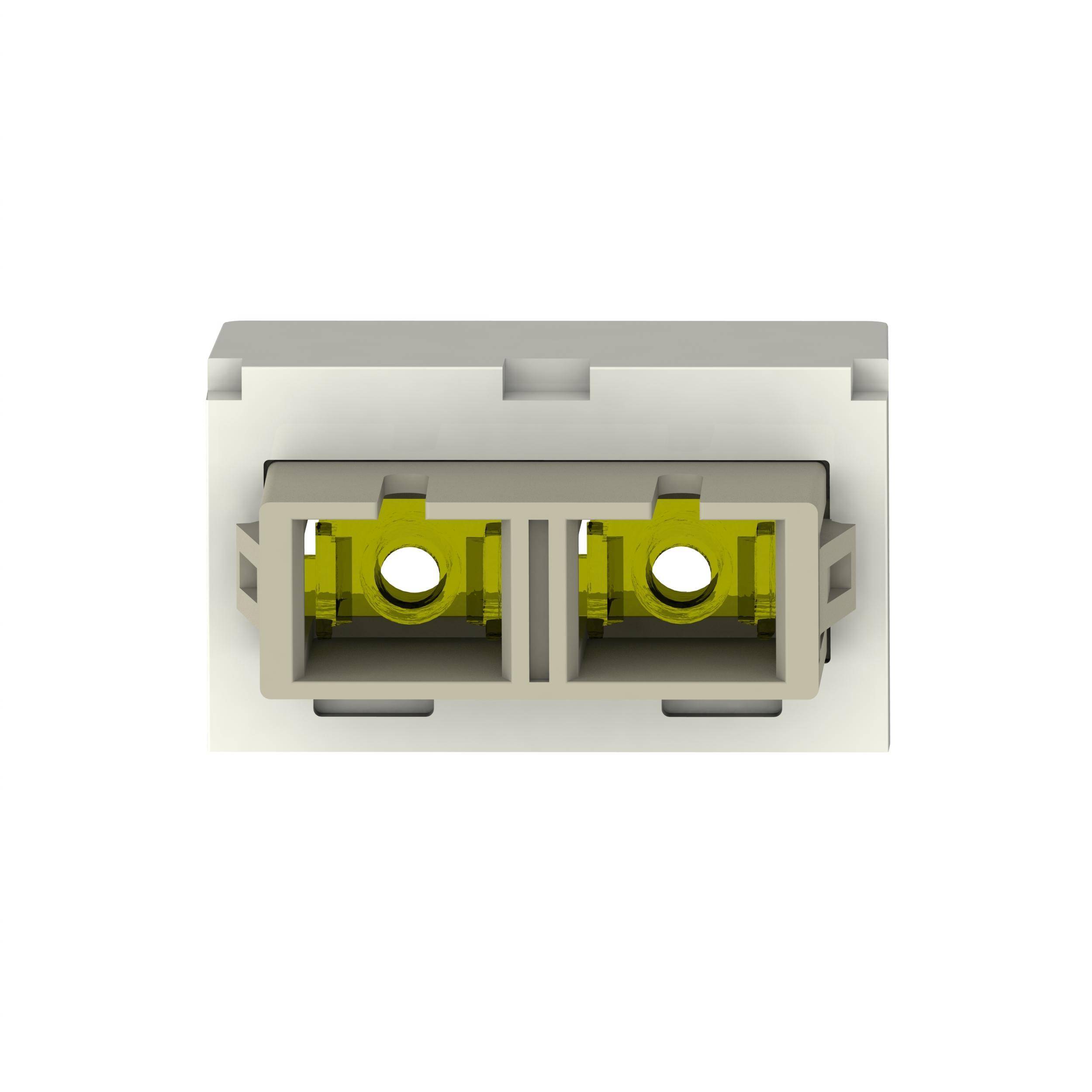 Panduit® Mini-Com® CMDEISCZIW Fiber Optic Adapter Module With Adapter, Zirconia Ceramic Split Sleeve, SC Duplex Connector