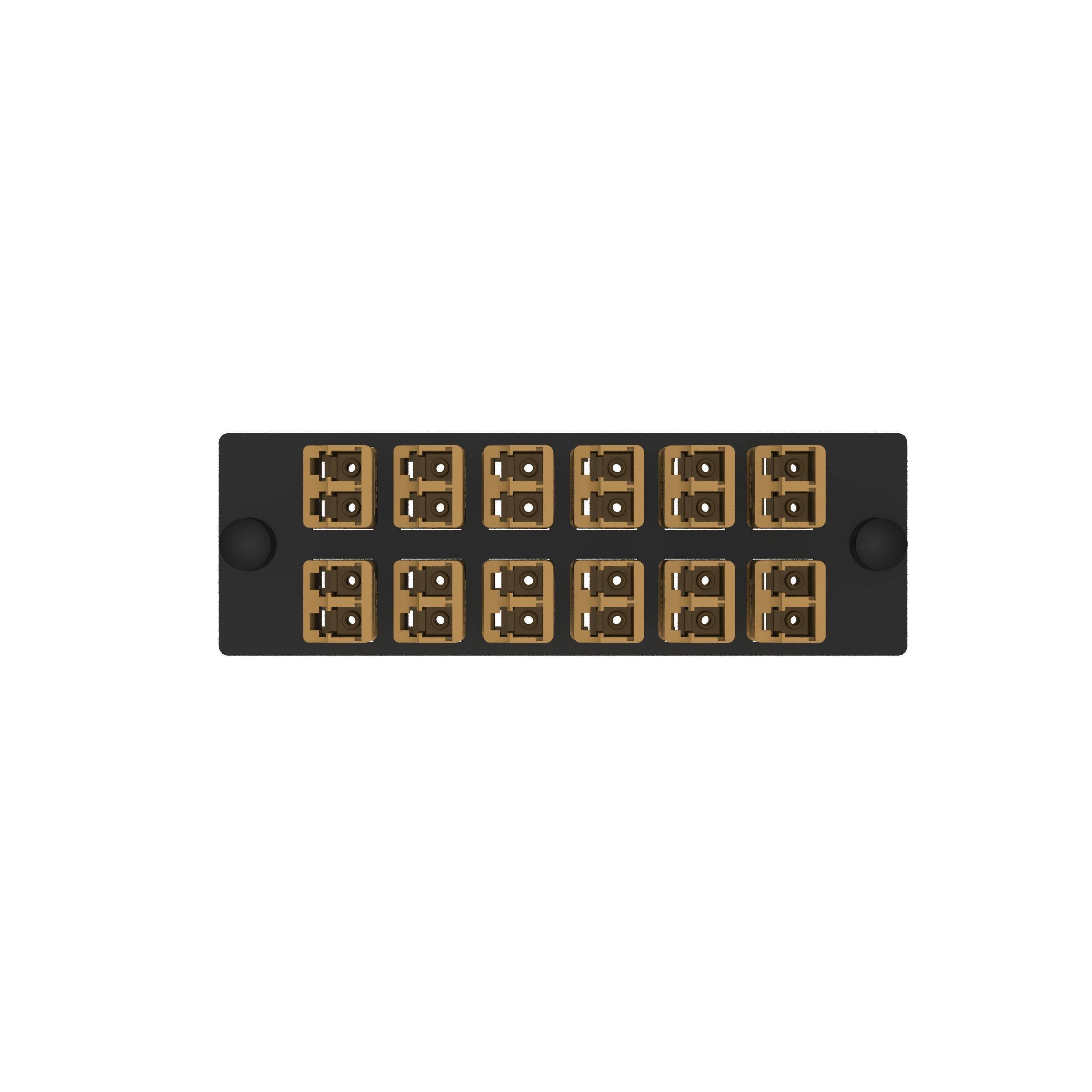 Panduit® Opticom® FAP12WEORORDLCZ Duplex Fiber Optic Adapter Panel With (12) Orange Adapter, Keyed LC End A