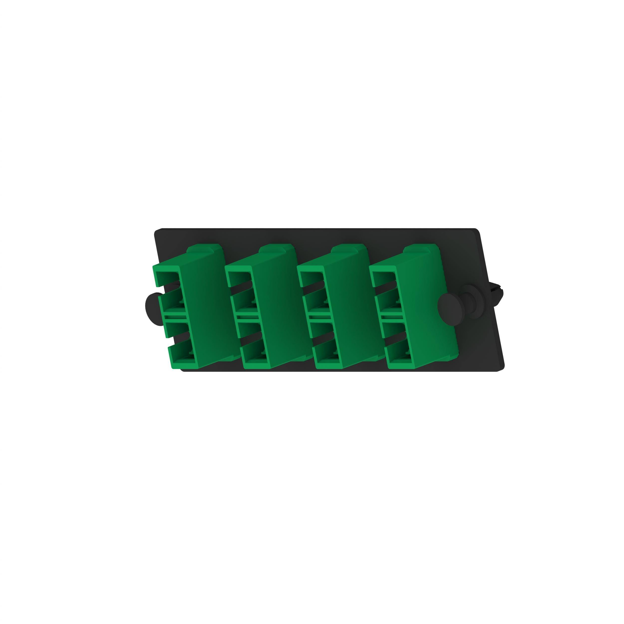 Panduit® Opticom® FAP4WAGDSCZ Duplex Singlemode Loaded Fiber Optic Adapter Panel, SC End A, APC/OS1/OS2 Fiber