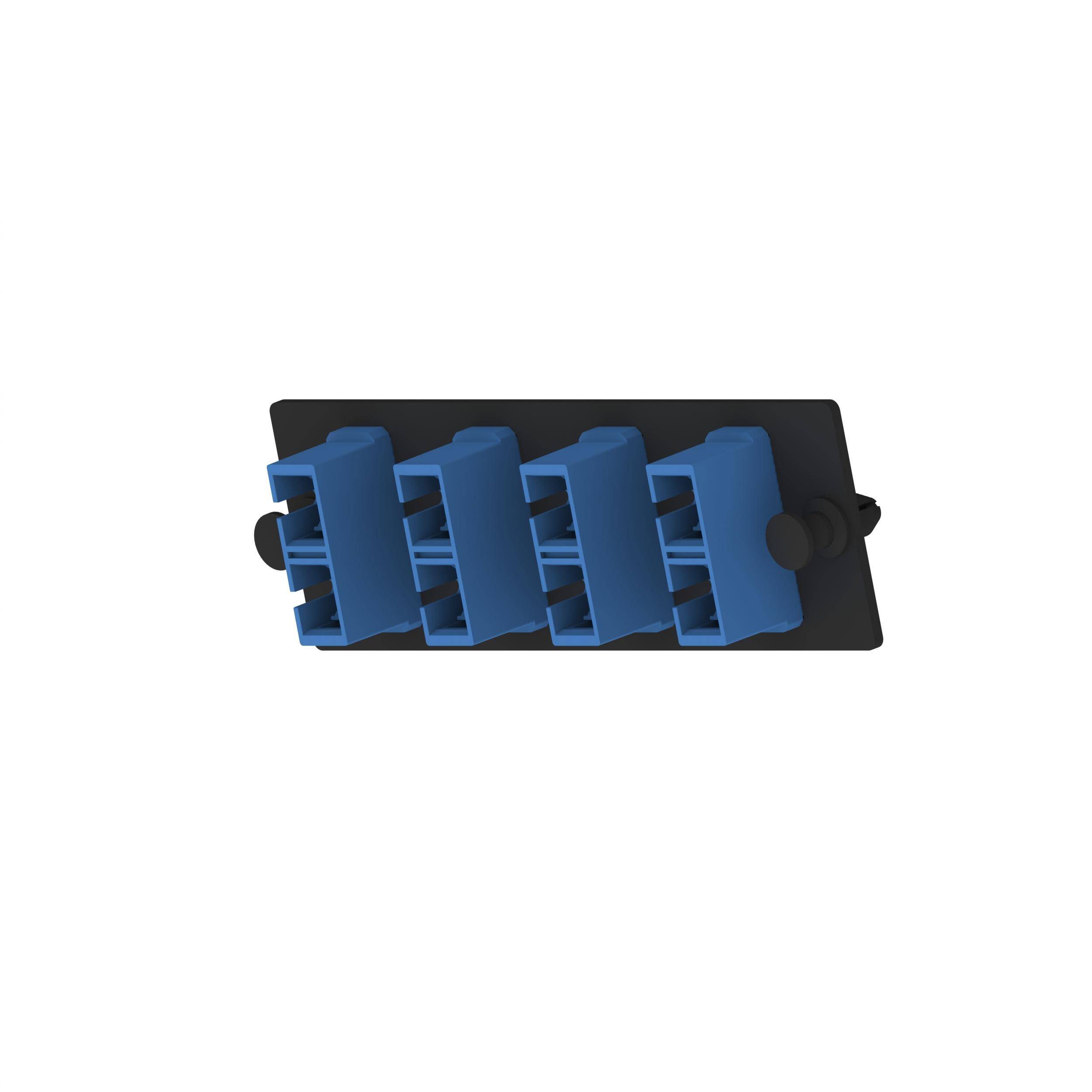 Panduit® Opticom® FAP4WBUDSCZ Duplex Front Loading Type SC Fiber Adapter Panel With (4) SC Duplex Single Mode Fiber Optic Adapters, (4) OS1/OS2 Single-Mode Fiber