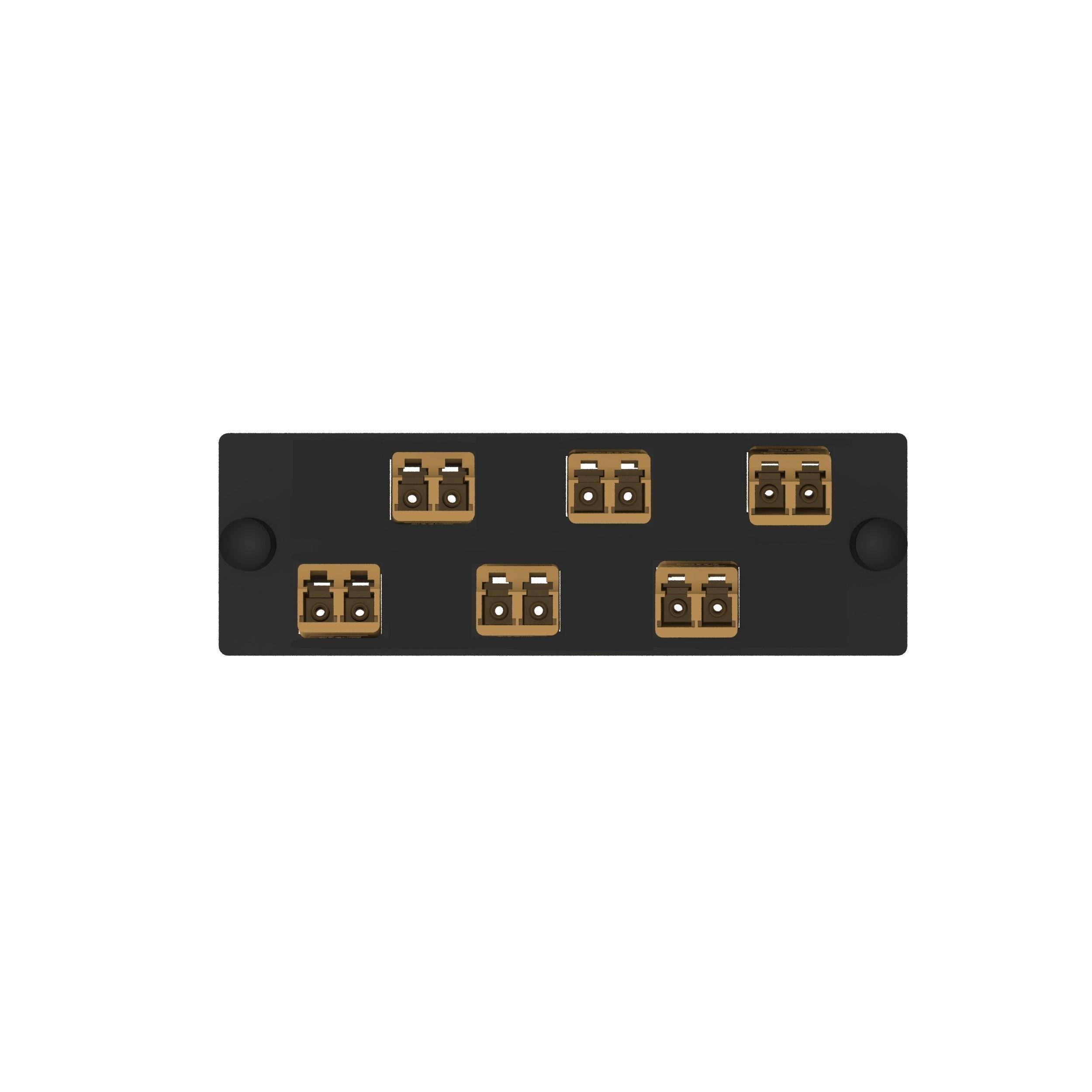 Panduit® Opticom® FAP6WEORORDLCZ Duplex Fiber Optic Adapter Panel With (6) Yellow Adapter, Keyed LC End A