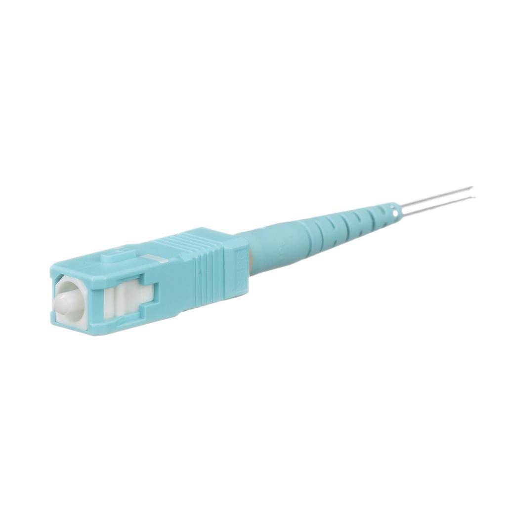 Panduit® FSCS2/9SOCPXAQ Fusion Splice-On Fiber Optic Connector, SC Simplex Connector, 50/125 um OM2/OM3/OM4 Fiber, 250 um Coated Fiber/900 um Tight Buffered Fiber, Zirconia Ceramic Ferrule