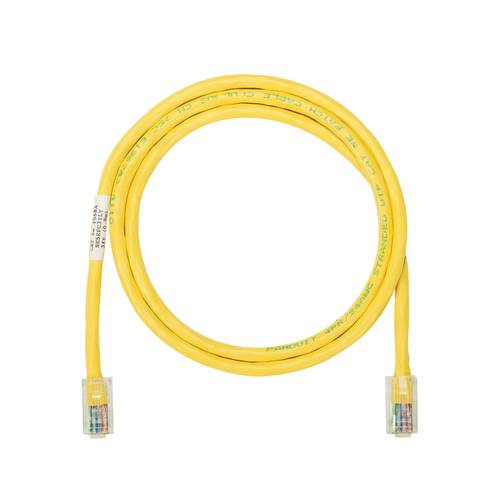 Panduit® NetKey™ NK5EPC12YLY Patch Cord, Cat 5e, 24 AWG UTP Unshielded Stranded Copper Conductor, RJ45 Modular Plug Connector, 12 ft L Cord, Yellow