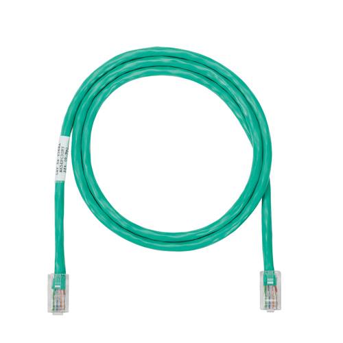 Panduit® NetKey™ NK5EPC11GRY Patch Cord, Cat 5e, 24 AWG UTP Unshielded Stranded Copper Conductor, RJ45 Modular Plug Connector, 11 ft L Cord, Green