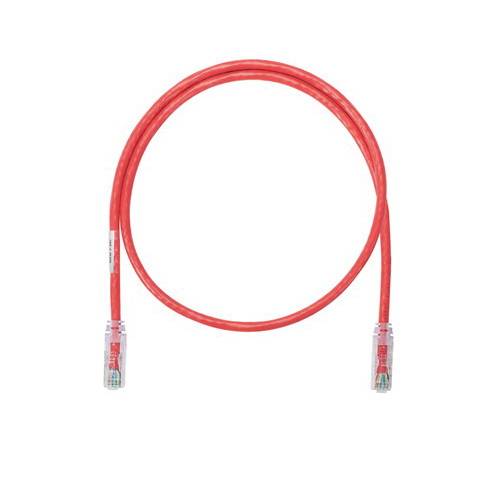 Panduit® NetKey™ NK6PC12RDY Class E Patch Cord, Cat 6, 24 AWG UTP Unshielded Stranded Copper Conductor, RJ45 Modular Plug Connector, 12 ft L Cord, Red