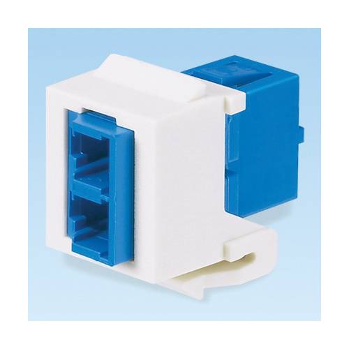 Panduit® Netkey® NKDLCMZIW Fiber Optic Adapter Module With Zirconia Ceramic Split Sleeve, LC Duplex Connector, 1 Port, Panel Mount, OM1/OM2/OM3/OM4/OS2 Singlemode Fiber