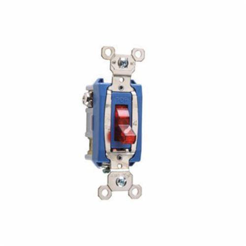 Pass & Seymour® PS15AC1RPL Heavy Duty Specification Grade Pilot Light Switch, 120/277 VAC, 15 A, 1/2 hp, 2 hp Power Rating