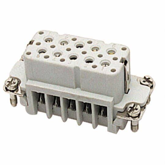 Pos-E-Kon® FS110A A Series Compact Terminal Insert, 10 Positions, 18 to 14 AWG Wire, Female Screw Connection, Glass Filled Thermoplastic