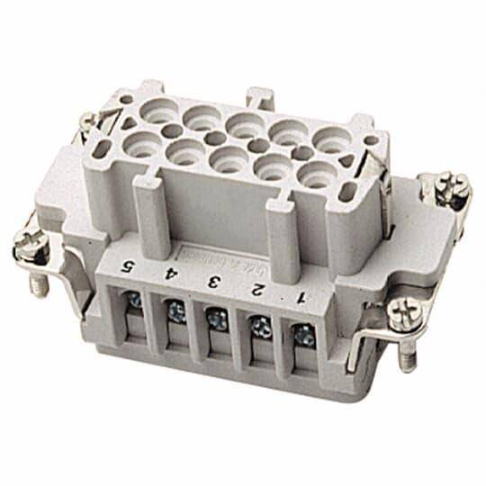 Pos-E-Kon® FS110T T Series High Temperature Terminal Insert, 10 Positions, 20 to 14 AWG Wire, Female Screw Connection, Thermoplastic