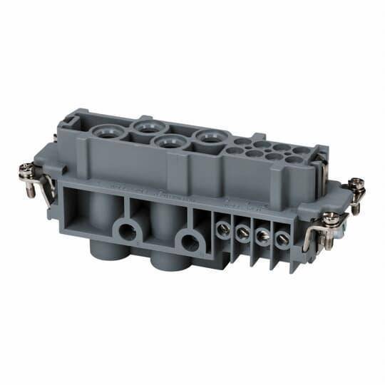 Pos-E-Kon® FS112K K Series High/Standard Current Terminal Insert, 12 Positions, 20 to 14 AWG Wire, Female Screw Connection, Glass Filled Thermoplastic