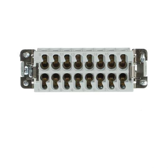 Pos-E-Kon® FS116A A Series Compact Terminal Insert, 16 Positions, 18 to 14 AWG Wire, Female Screw Connection, Glass Filled Thermoplastic