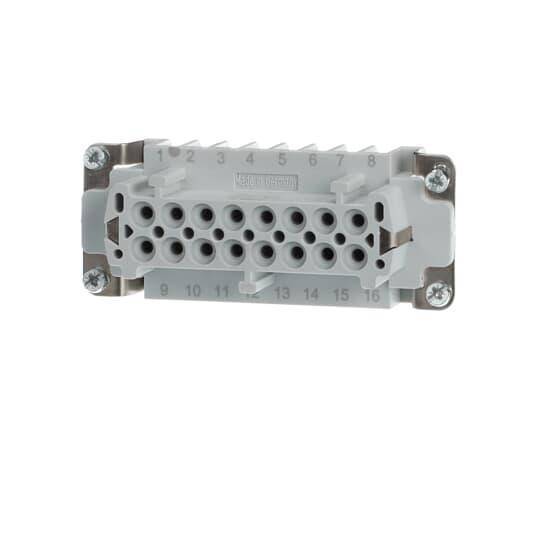 Pos-E-Kon® FS116B B Series Standard Terminal Insert, 16 Positions, 20 to 14 AWG Wire, Female Screw Connection, Glass Filled Thermoplastic