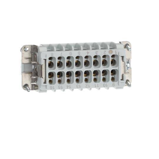 Pos-E-Kon® FS116B B Series Standard Terminal Insert, 16 Positions, 20 to 14 AWG Wire, Female Screw Connection, Glass Filled Thermoplastic