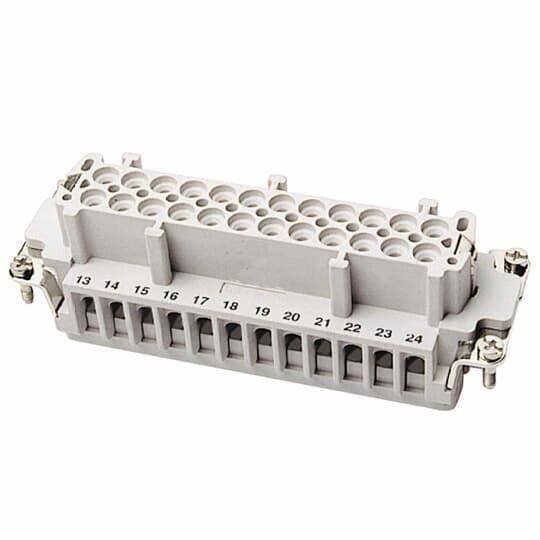 Pos-E-Kon® FC340D D Series High Density Terminal Insert, 40 Positions, 26 to 12 AWG Wire, Crimped/Female Connection, Glass Filled Thermoplastic