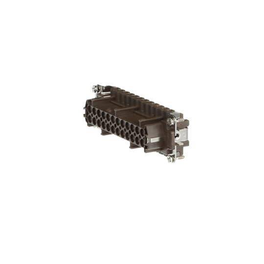 Pos-E-Kon® FS124T T Series Terminal Insert, 24 Positions, 20 to 14 AWG Wire, Female Screw Connection, Glass Filled Thermoplastic