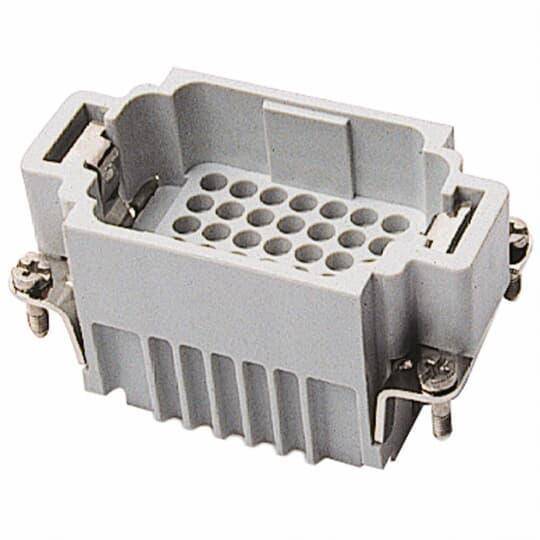 Pos-E-Kon® MC224DD DD Series Terminal Insert, 24 Positions, 26 to 14 AWG Wire, Male Crimp Connection, Glass Filled Thermoplastic