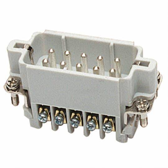 Pos-E-Kon® MS203A A Series Compact Terminal Insert, 3 Positions, 20 to 14 AWG Wire, Male Screw Connection, Glass Filled Thermoplastic