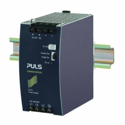 Puls CT10.241 Power Supply, 380 to 480 VAC Input, 24 to 28 VDC Output, 240 W Power Rating, 8.6 to 10 A, DIN Rail Mount