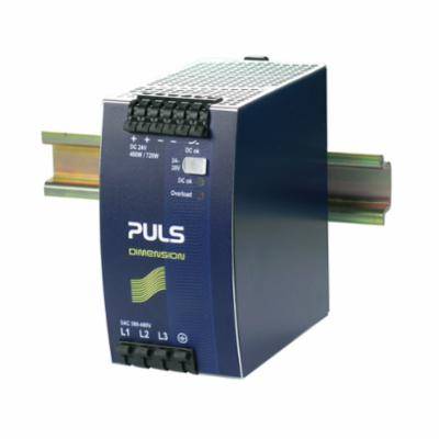 Puls QT20.241 Power Supply, 380 to 480 VAC Input, 24 to 28 VDC Output, 480 W Power Rating, 17.5 to 20 A, DIN Rail Mount