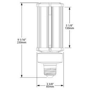 45 W, 100 to 277 VAC 50/60 Hz, RAB Lighting Inc. HID-45-E26-850-BYP-PT HID Lamp, 6800 Lumen