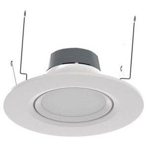 6" Round, 10 W, 120 VAC 60 Hz, RAB Lighting Inc. RA6R109FA120WS Retrofit Downlight, 948 Lumen