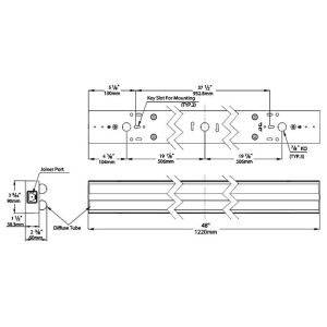 4', 40 W, 120 to 277 VAC 50/60 Hz, RAB Lighting Inc. STRP440-840U LED Strip Light Fixture, 5539 Lumen