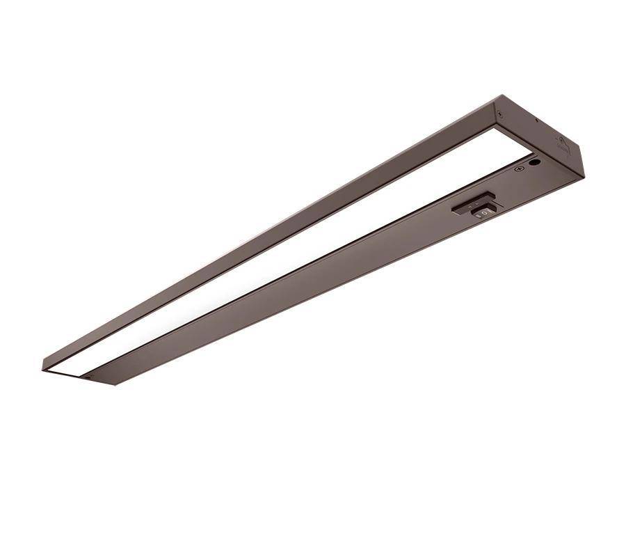 RAB KNOOKFA24 Field Adjustable LED Undercabinet Fixture With Switch, Injection Molded Endcap, LED Lamp, 11.7/12.1/13.6 W Fixture, 120 to 277 V, Powder Coated Housing