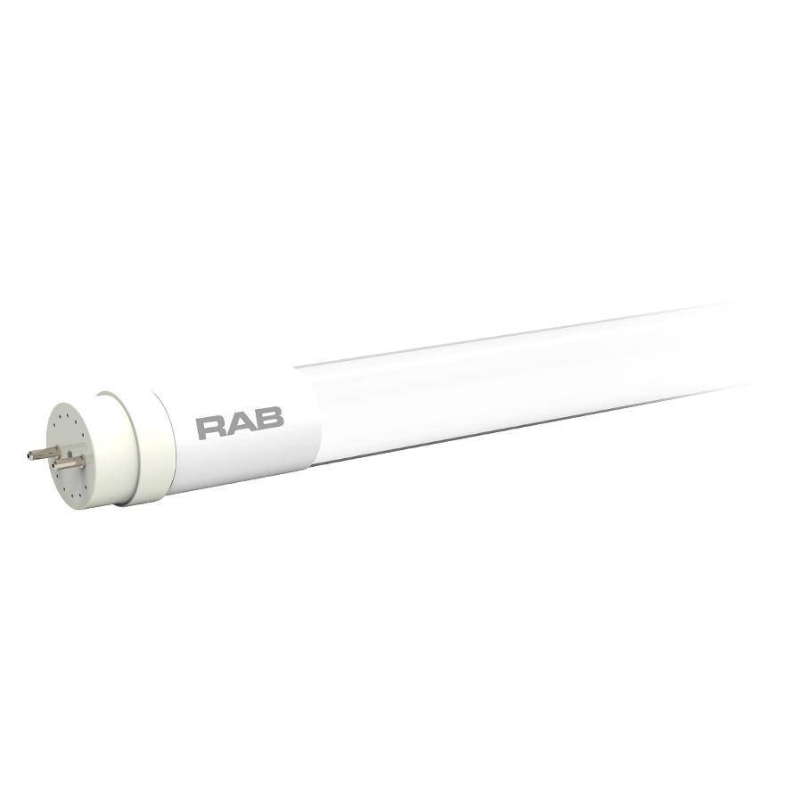 RAB T8-12-48G-8CCT-HYB Dimmable Linear Tube, 12 W, G13 LED Lamp, 1563 to 1629 Lumens, 6500, 5000, 4000, 3500, 3000 K, 47-3/4 in L
