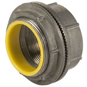 EATON Crouse-Hinds 1708 Insulated Straight Squeeze Connector, 1/2 in Trade, 15/16 in Cable Openings, For Use With Flexible Metallic Conduit Fitting, Malleable Iron, Zinc Plated