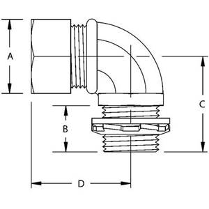 3/8" Hubbell Incorporated 3421 Liquidtight Conduit Connector